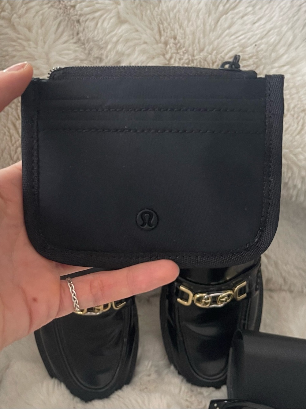 Lululemon Black True Identity Card Case Zipper Wallet